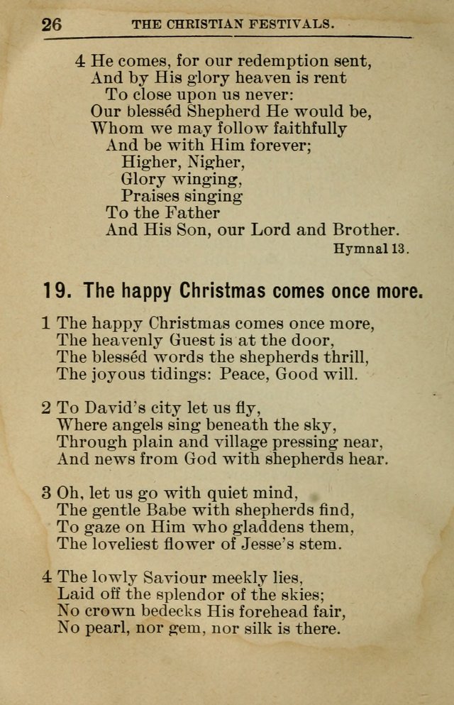 Sunday School Book: containing liturgy and hymns for the Sunday School (Rev. and Enl. Ed.) page 26