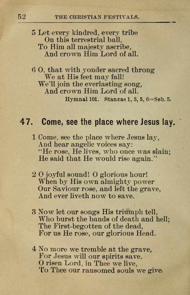 Sunday School Book: containing liturgy and hymns for the Sunday School (Rev. and Enl. Ed.) page 52