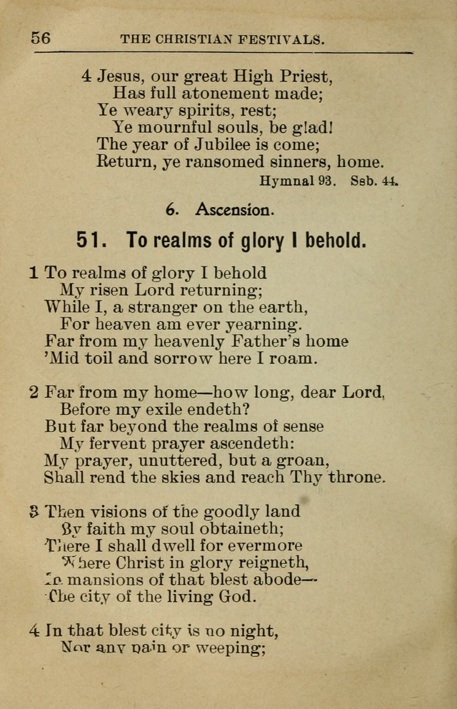 Sunday School Book: containing liturgy and hymns for the Sunday School (Rev. and Enl. Ed.) page 56