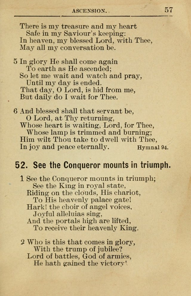 Sunday School Book: containing liturgy and hymns for the Sunday School (Rev. and Enl. Ed.) page 57