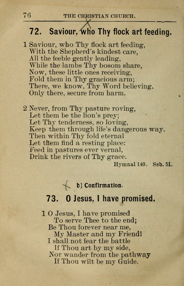 Sunday School Book: containing liturgy and hymns for the Sunday School (Rev. and Enl. Ed.) page 76