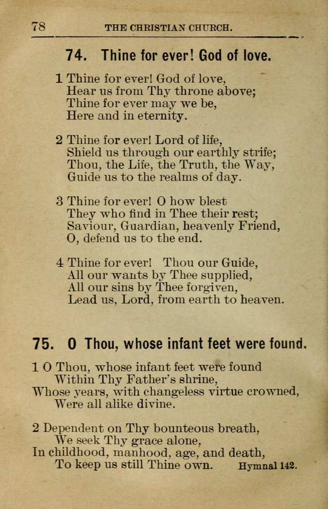 Sunday School Book: containing liturgy and hymns for the Sunday School (Rev. and Enl. Ed.) page 78