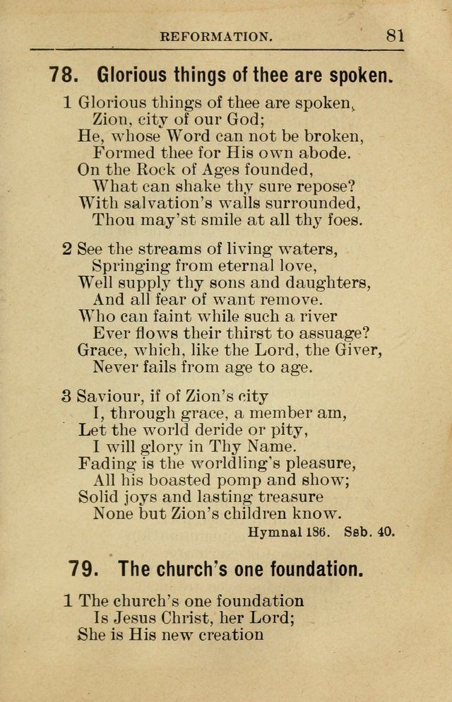 Sunday School Book: containing liturgy and hymns for the Sunday School (Rev. and Enl. Ed.) page 81