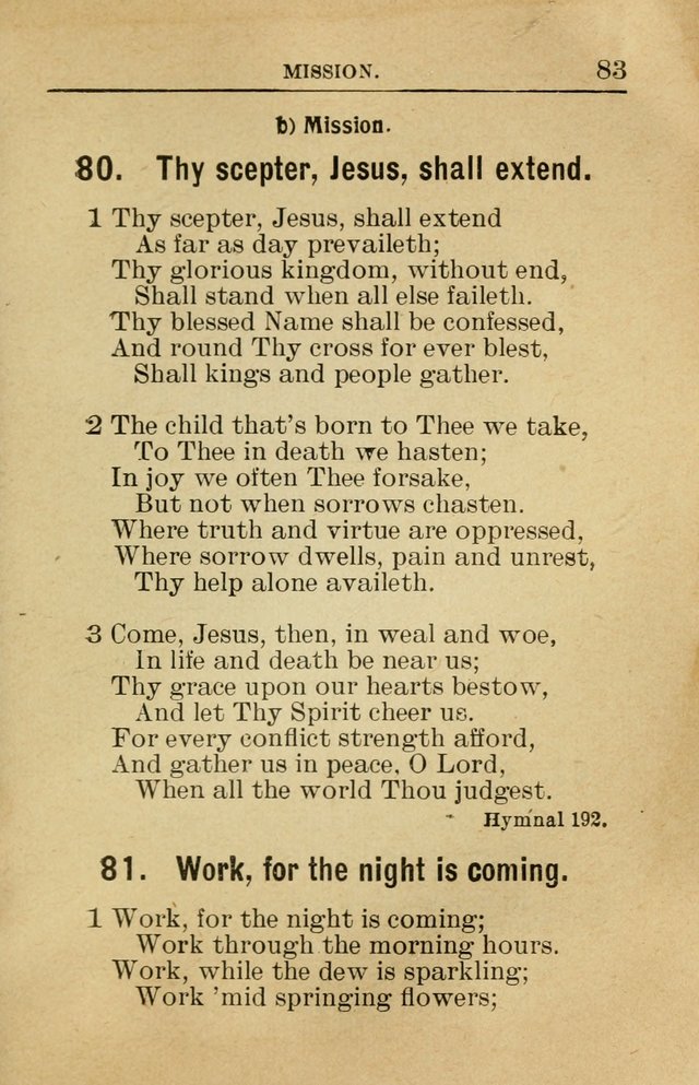 Sunday School Book: containing liturgy and hymns for the Sunday School (Rev. and Enl. Ed.) page 83