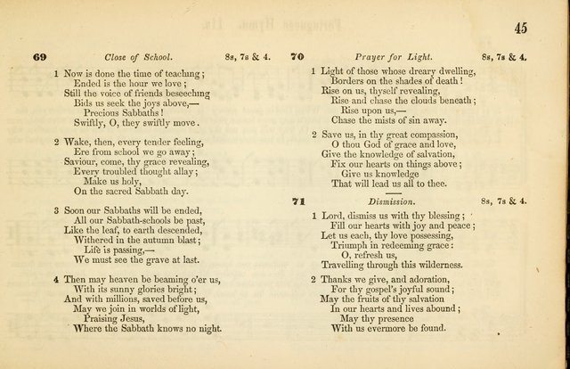 The Sabbath School: a complete collection of hymns and tunes for Sabbath schools, families, and social gatherings page 45