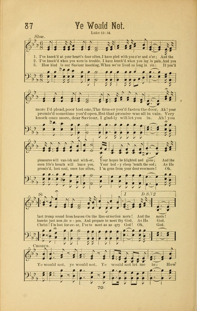 Songs and Solos used by the Christian Crusaders: in their Special Soul-Saving Work: and adapted for the church, grove, school, choir, and home page 69