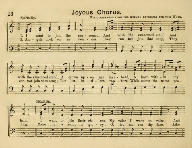 The Sweet Singer: a collection of hymns and tunes for Sunday-schools. Together with a variety suitable for day-schools, revival occasions, and the family circle page 18