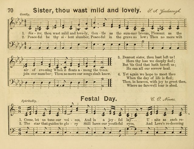 The Sweet Singer: a collection of hymns and tunes for Sunday-schools. Together with a variety suitable for day-schools, revival occasions, and the family circle page 70