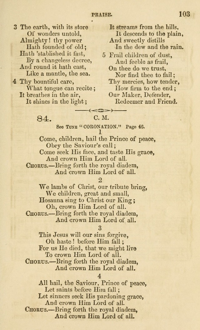 The Sunday School Chant and Tune Book: a collection of canticles, hymns and carols for the Sunday schools of the Episcopal Church page 103