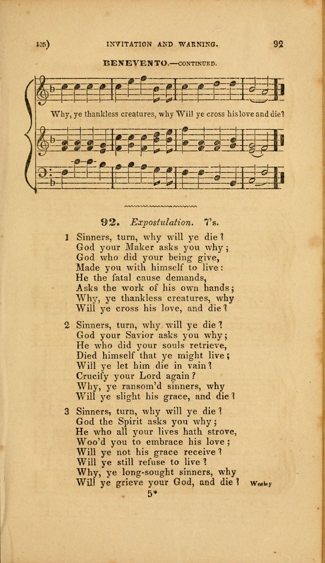 Sacred Songs for Family and Social Worship: comprising the most approved spiritual hymns with chaste and popular tunes page 105