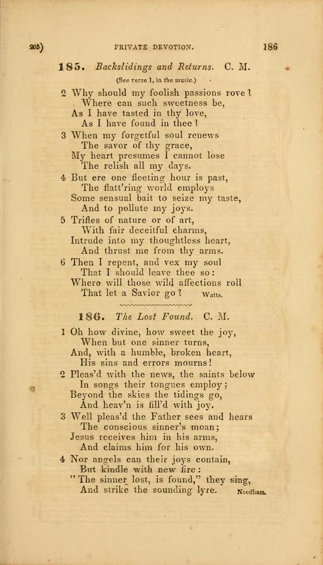 Sacred Songs for Family and Social Worship: comprising the most approved spiritual hymns with chaste and popular tunes page 205