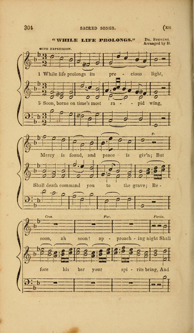 Sacred Songs for Family and Social Worship: comprising the most approved spiritual hymns with chaste and popular tunes page 336