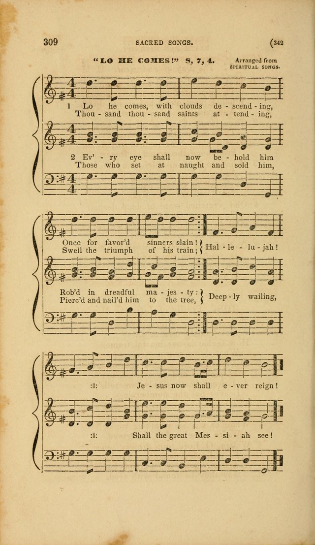 Sacred Songs for Family and Social Worship: comprising the most approved spiritual hymns with chaste and popular tunes page 342