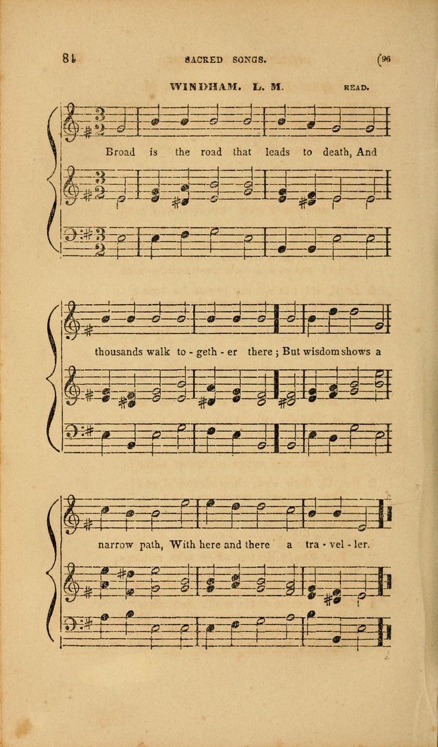 Sacred Songs for Family and Social Worship: comprising the most approved spiritual hymns with chaste and popular tunes page 96