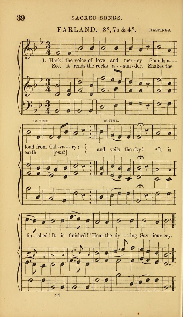 Sacred Songs for Family and Social Worship: comprising the most approved spiritual hymns with chaste and popular tunes ( New ed. rev. and enl.) page 44