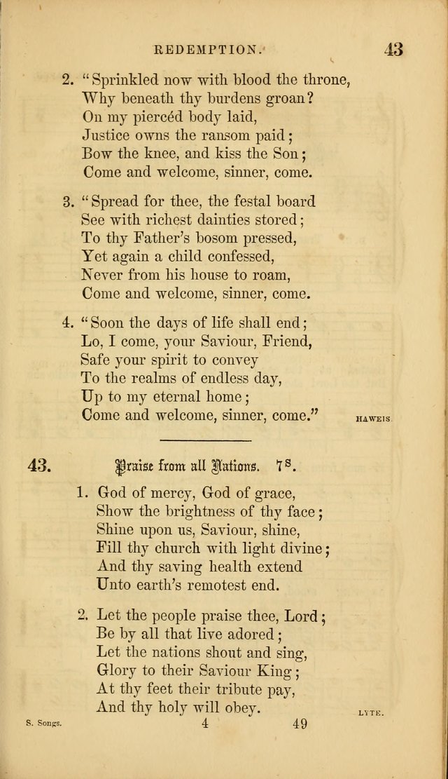 Sacred Songs for Family and Social Worship: comprising the most approved spiritual hymns with chaste and popular tunes ( New ed. rev. and enl.) page 49