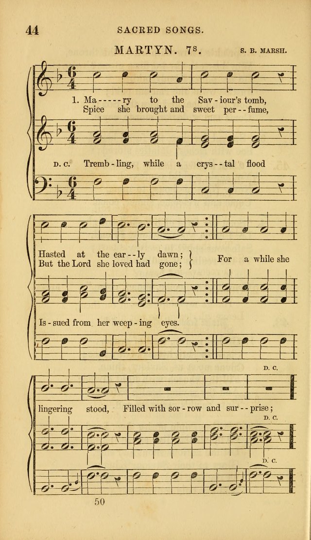 Sacred Songs for Family and Social Worship: comprising the most approved spiritual hymns with chaste and popular tunes ( New ed. rev. and enl.) page 50