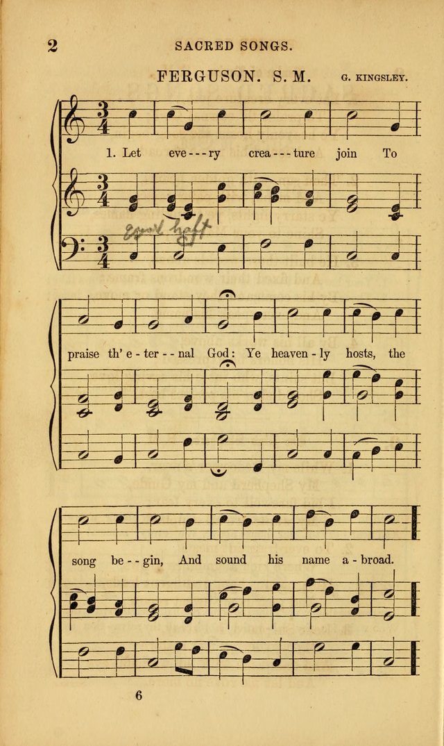 Sacred Songs for Family and Social Worship: comprising the most approved spiritual hymns with chaste and popular tunes ( New ed. rev. and enl.) page 6