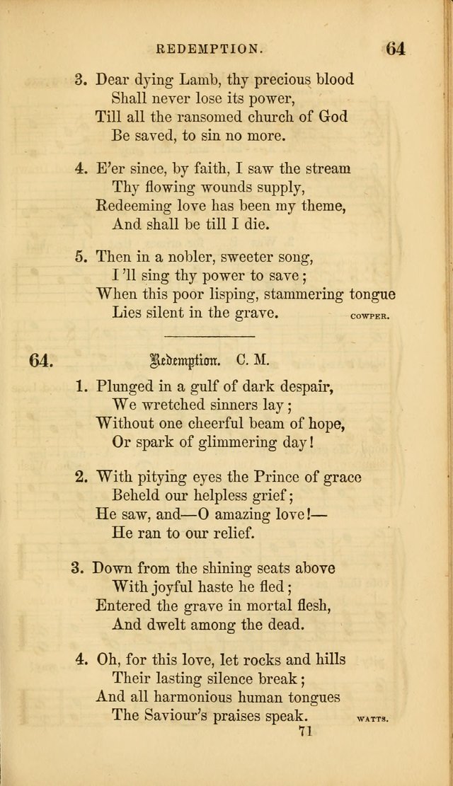 Sacred Songs for Family and Social Worship: comprising the most approved spiritual hymns with chaste and popular tunes ( New ed. rev. and enl.) page 71