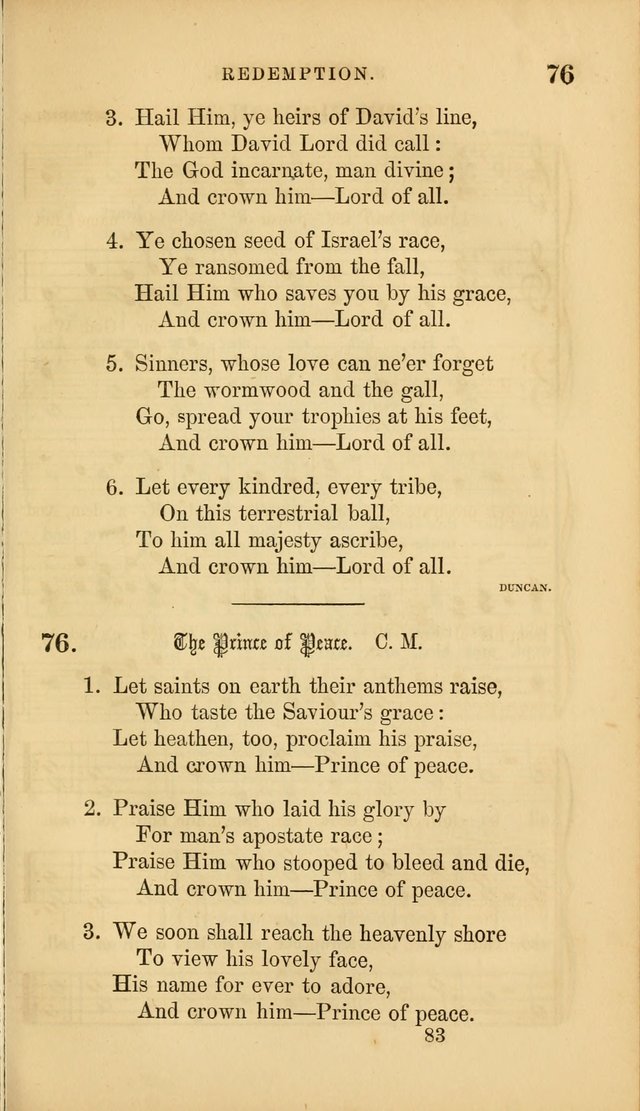 Sacred Songs for Family and Social Worship: comprising the most approved spiritual hymns with chaste and popular tunes ( New ed. rev. and enl.) page 83