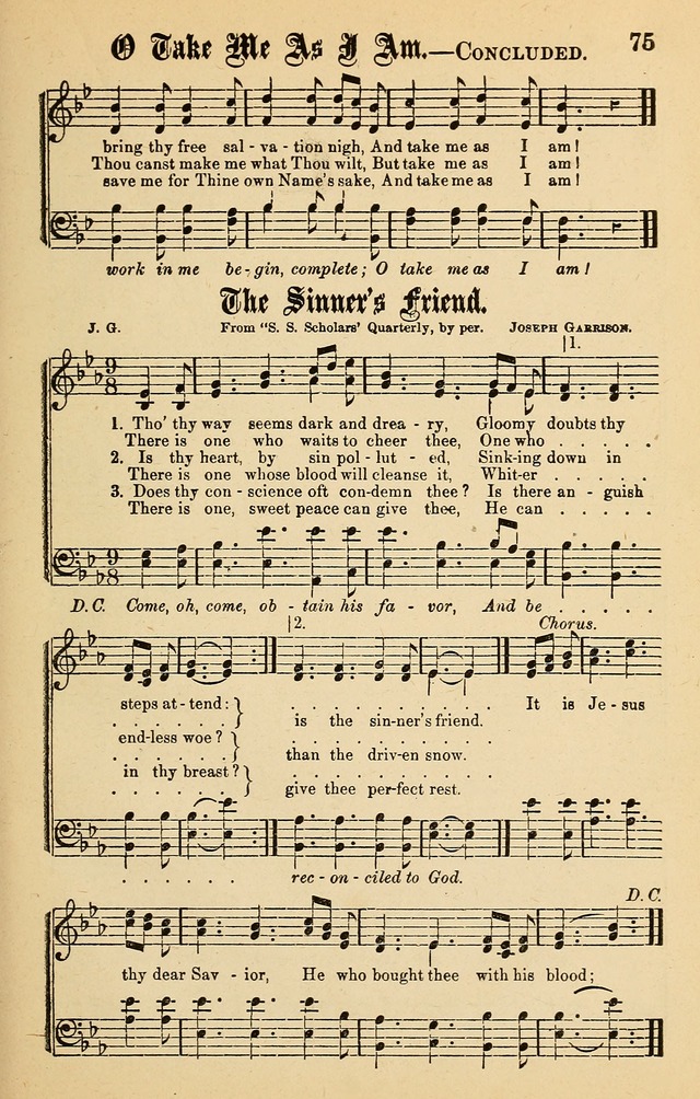 Spiritual Songs for Gospel Meetings and the Sunday School page 73