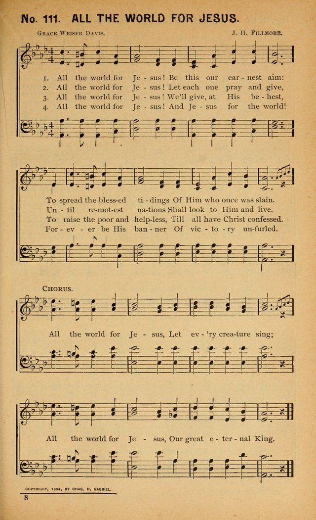 Salvation Songs: for gospel meetings, Endeavor Societies, Epworth Leagues, Baptist Unions, Sunday schools and prayer meetings page 112