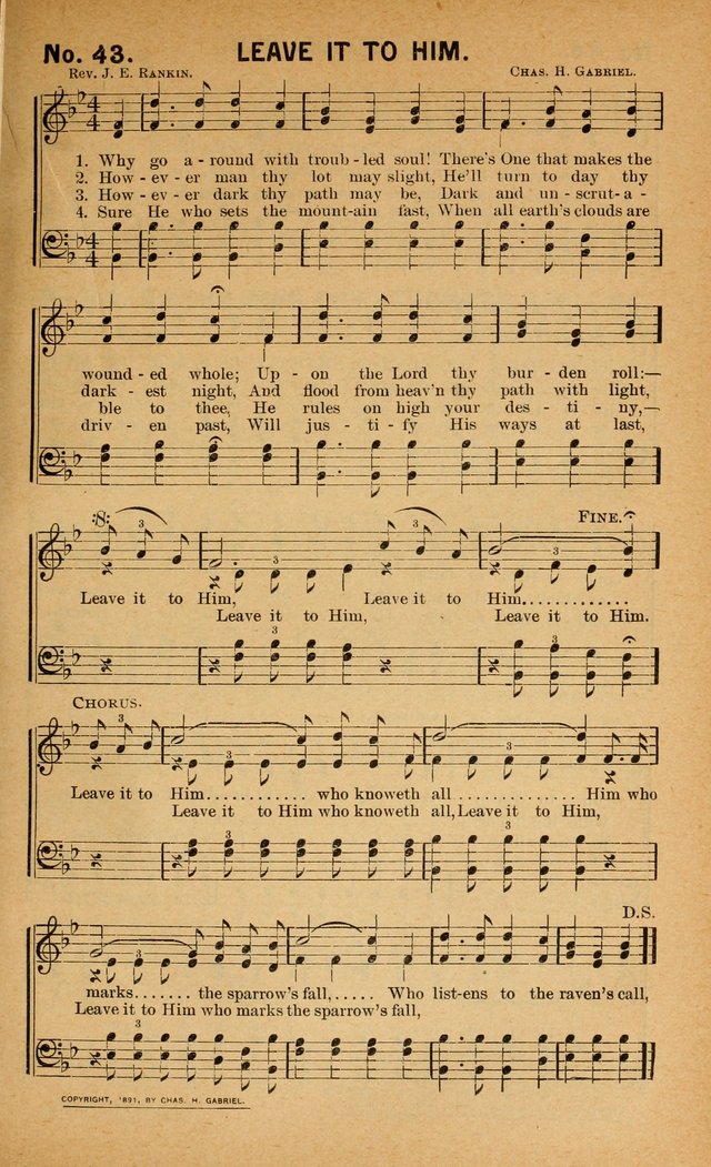 Salvation Songs: for gospel meetings, Endeavor Societies, Epworth Leagues, Baptist Unions, Sunday schools and prayer meetings page 44