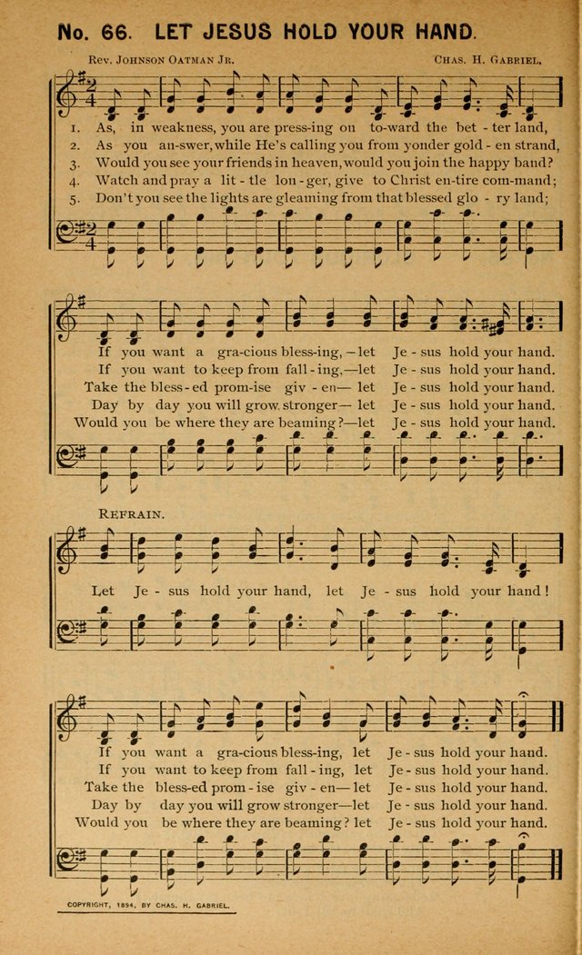 Salvation Songs: for gospel meetings, Endeavor Societies, Epworth Leagues, Baptist Unions, Sunday schools and prayer meetings page 67