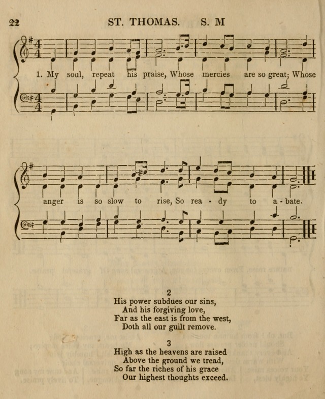 The Sabbath School Harp: being a selection of tunes and hynns, adapted to the wants of Sabbath schools, families, and social meetings (2nd ed.) page 22