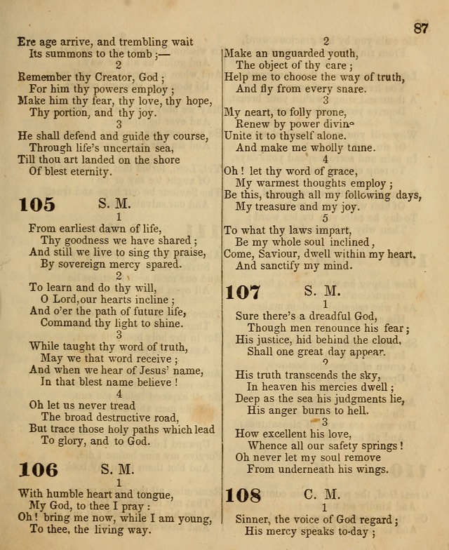 The Sabbath School Harp: being a selection of tunes and hynns, adapted to the wants of Sabbath schools, families, and social meetings (2nd ed.) page 89