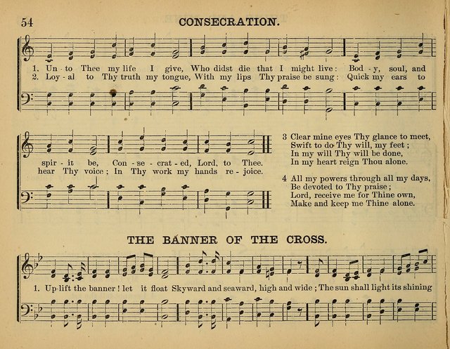 The Sunday School Hymnal: a collection of hymns and music for use in Sunday school services and social meetings page 54