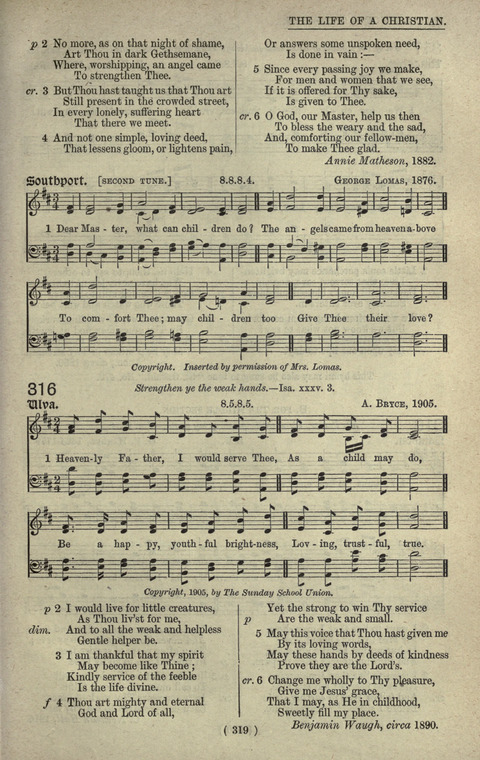 The Sunday School Hymnary: a twentieth century hymnal for young people (4th ed.) page 318