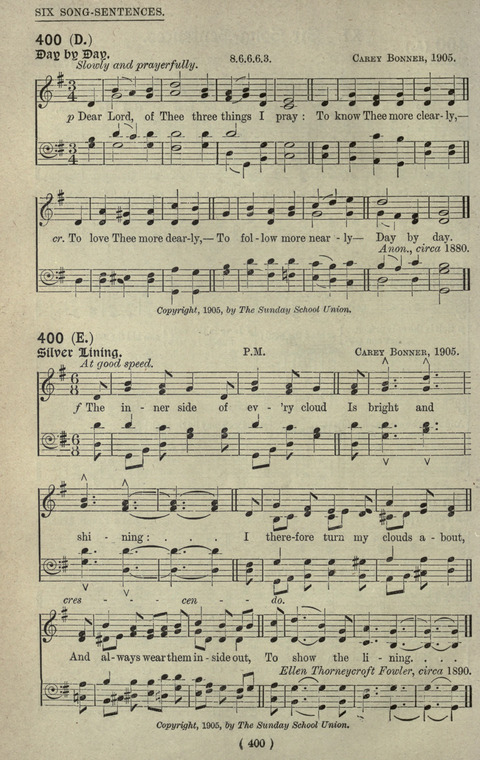 The Sunday School Hymnary: a twentieth century hymnal for young people (4th ed.) page 399