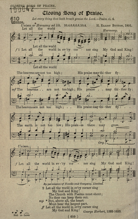 The Sunday School Hymnary: a twentieth century hymnal for young people (4th ed.) page 609