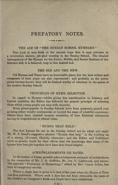 The Sunday School Hymnary: a twentieth century hymnal for young people (4th ed.) page vi