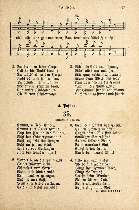 Sonntagsschulharfe: Eine Sammlung auserlesener Lieder und Melodien für die Jugend page 37