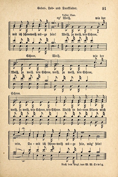 Sonntagsschulharfe: Eine Sammlung auserlesener Lieder und Melodien für die Jugend page 91