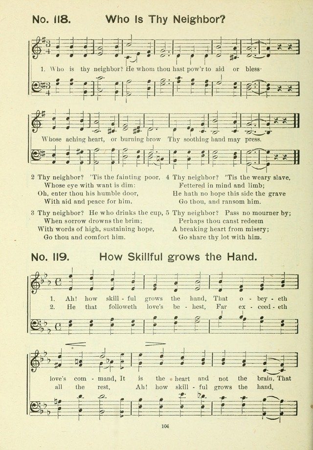 The Sabbath School Hymnal, a collection of songs, services and responses for Jewish Sabbath schools, and homes 4th rev. ed. page 105