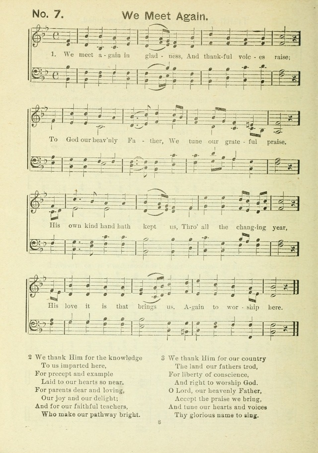 The Sabbath School Hymnal, a collection of songs, services and responses for Jewish Sabbath schools, and homes 4th rev. ed. page 9