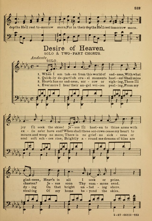 Sunday School Hymn Book page 123