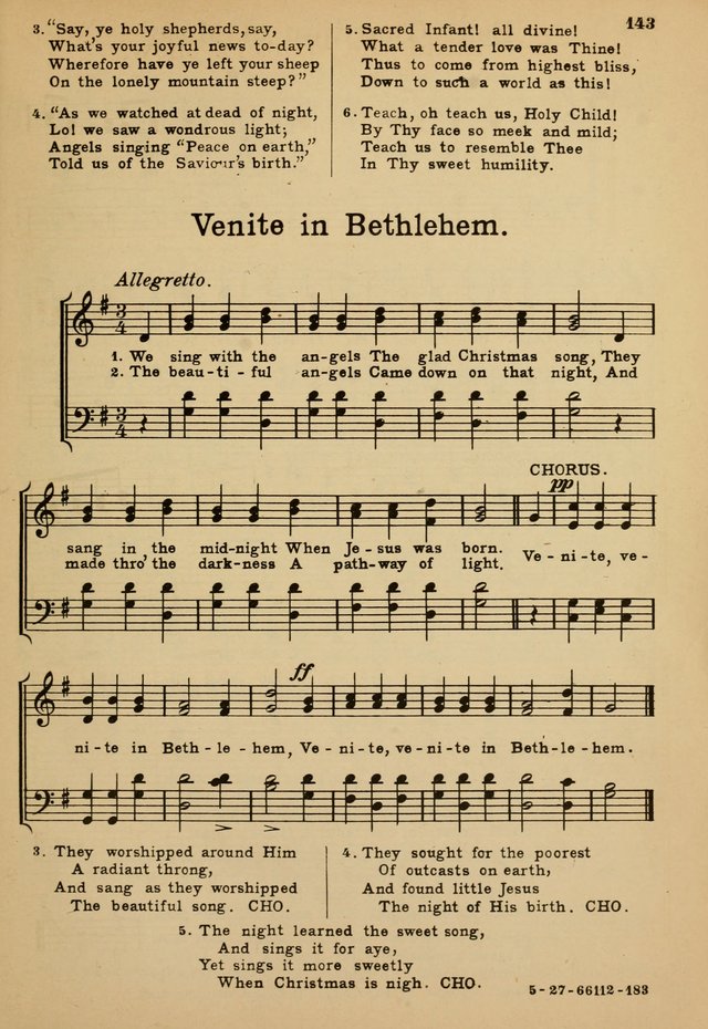 Sunday School Hymn Book page 143