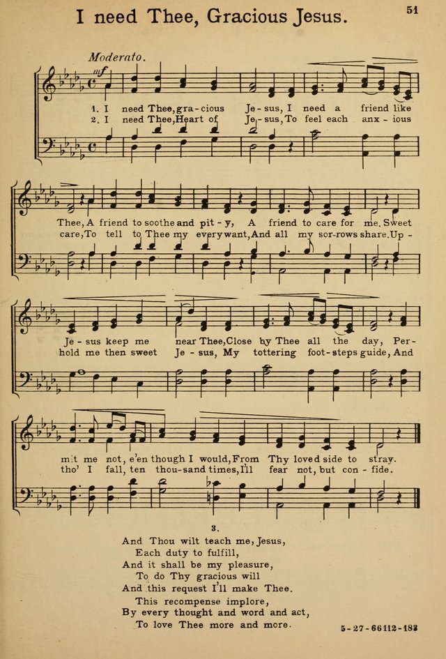 Sunday School Hymn Book page 51