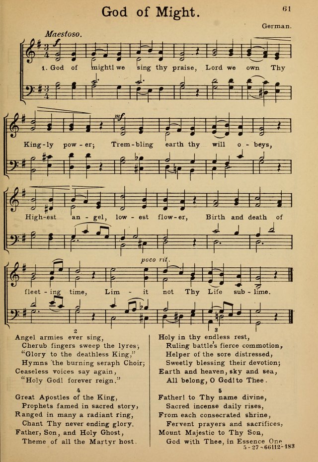 Sunday School Hymn Book page 61