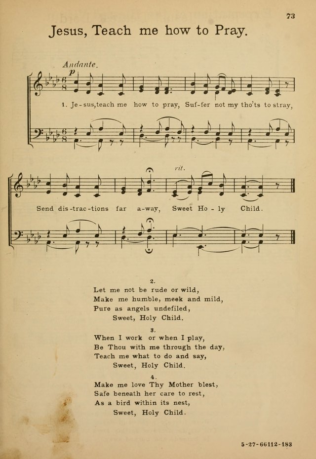 Sunday School Hymn Book page 73