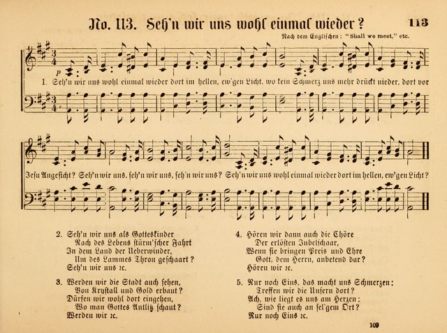 Sonntags-Schul-Harfe: sammlung drei- und vierstimmiger Lieder, Choräle und Responsorien: der Jugend der deutschen evang.-lutherischen Kirche in Amerika (Neuestes Aufl.) page 107