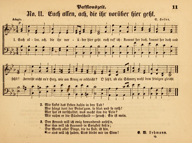 Sonntags-Schul-Harfe: sammlung drei- und vierstimmiger Lieder, Choräle und Responsorien: der Jugend der deutschen evang.-lutherischen Kirche in Amerika (Neuestes Aufl.) page 11