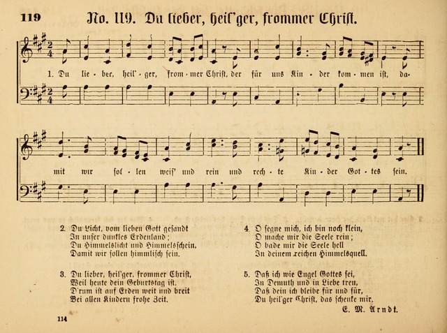 Sonntags-Schul-Harfe: sammlung drei- und vierstimmiger Lieder, Choräle und Responsorien: der Jugend der deutschen evang.-lutherischen Kirche in Amerika (Neuestes Aufl.) page 112