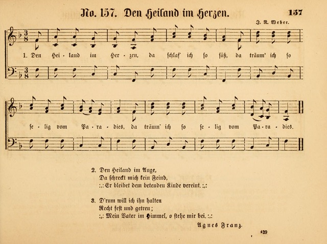 Sonntags-Schul-Harfe: sammlung drei- und vierstimmiger Lieder, Choräle und Responsorien: der Jugend der deutschen evang.-lutherischen Kirche in Amerika (Neuestes Aufl.) page 137