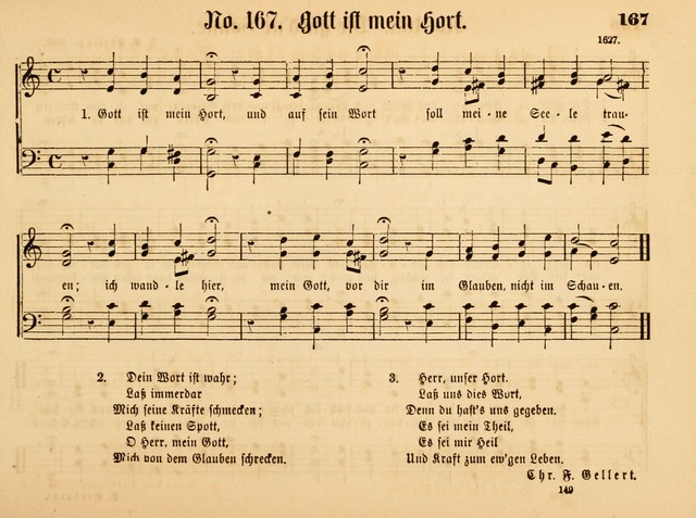 Sonntags-Schul-Harfe: sammlung drei- und vierstimmiger Lieder, Choräle und Responsorien: der Jugend der deutschen evang.-lutherischen Kirche in Amerika (Neuestes Aufl.) page 147