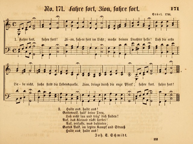 Sonntags-Schul-Harfe: sammlung drei- und vierstimmiger Lieder, Choräle und Responsorien: der Jugend der deutschen evang.-lutherischen Kirche in Amerika (Neuestes Aufl.) page 151